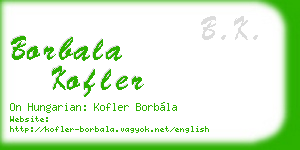 borbala kofler business card